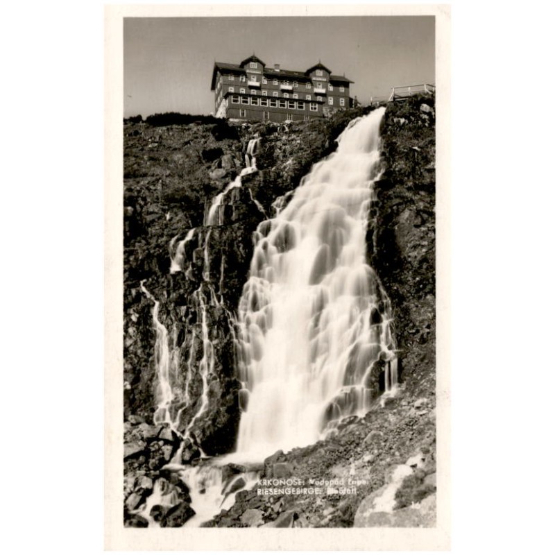 Krkonoše: Vodopád Labe. Riesengebirge: Elbfall. 16