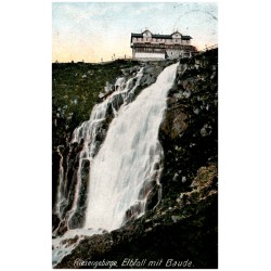 Riesengebirge, Elbfall mit Baude.