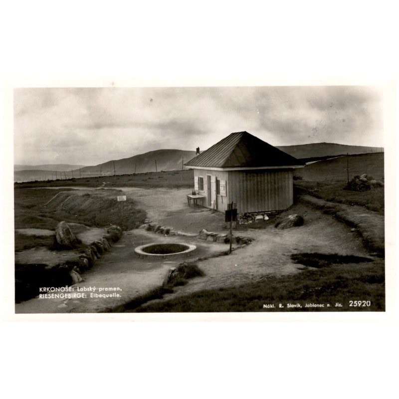 Krkonoše: Labský pramen. Riesengebirge: Elbequelle. 25920