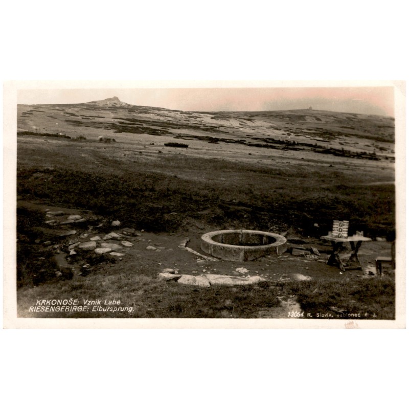 Krkonoše: Vznik Labe. Riesengebirge: Elbursprung. 13054