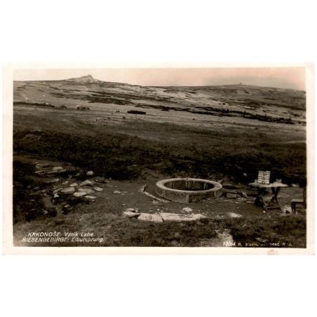 Krkonoše: Vznik Labe. Riesengebirge: Elbursprung. 13054