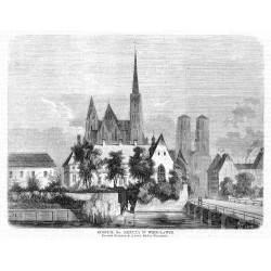 Kościół św. Krzyża we Wrocławiu / "KOŚCIÓŁ Św. KRZYŻA W WROCŁAWIU. Rysował Koz[!]trzewski, rytował Styfi w Warszawie."