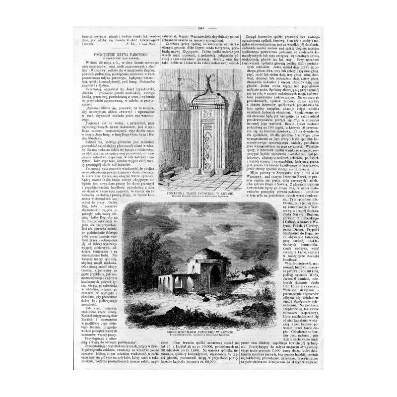 [1] Fontanna Marii Potockiej w Krymie. Rysował Cegliński, rytowano w drzeworytni Tygodnika [2] Grobowiec Marii Potockiej w Krym