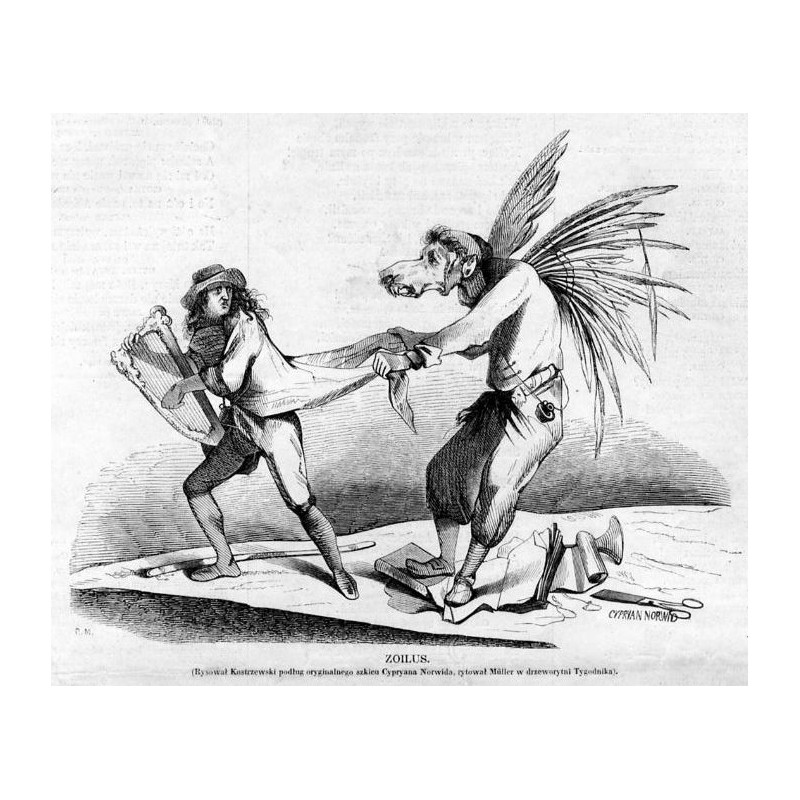 Zoilus. Rysował Kostrzewski podług oryginalnego szkicu Cypriana Norwida, rytował Müller w drzeworytni Tygodnika / "ZOILUS. (Ryso