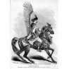 Husarz polski. Rysował J. Lewicki podług Della Belli, rytował H. Röber w drzeworytni "Tygodnika" / "HUSSARZ POLSKI. (Rysował J.