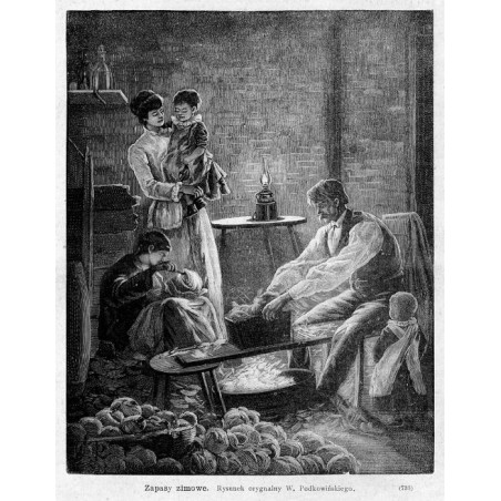 "Zapasy zimowe. Rysunek oryginalny W. Podkowińskiego. (733)"