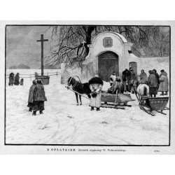 Z opłatkiem. Rysunek oryginalny W. Podkowińskiego (2792) / "Z OPŁATKIEM. Rysunek oryginalny W. Podkowińskiego. (2792)"