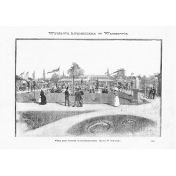 "Widok placu wystawy od alei Ujazdowskiéj. Rysował W. Podkowiński. (1939)"