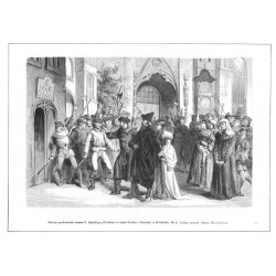 "Pierwsze przedstawienie dramatu W. Rapackiego "Wit Stwosz" w teatrze Wielkim w Warszawie, d. 19 kwietnia. Akt 2. Podług rysunku