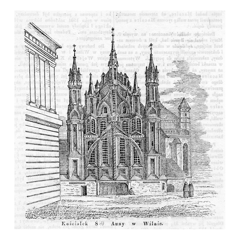 "Kościołek Ś-téj Anny w Wilnie."