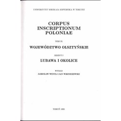 Lubawa i okolice / Corpus Inscriptionum Poloniae t. 9 z. 1