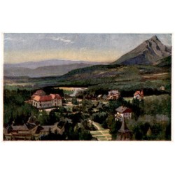 Tatranská Lomnica dľa orig. E. Kosy. Klimatické lázne vo Vys. Tatrách z Grandhotelu. Les eaux Tatranská Lomnice dans les Hautes