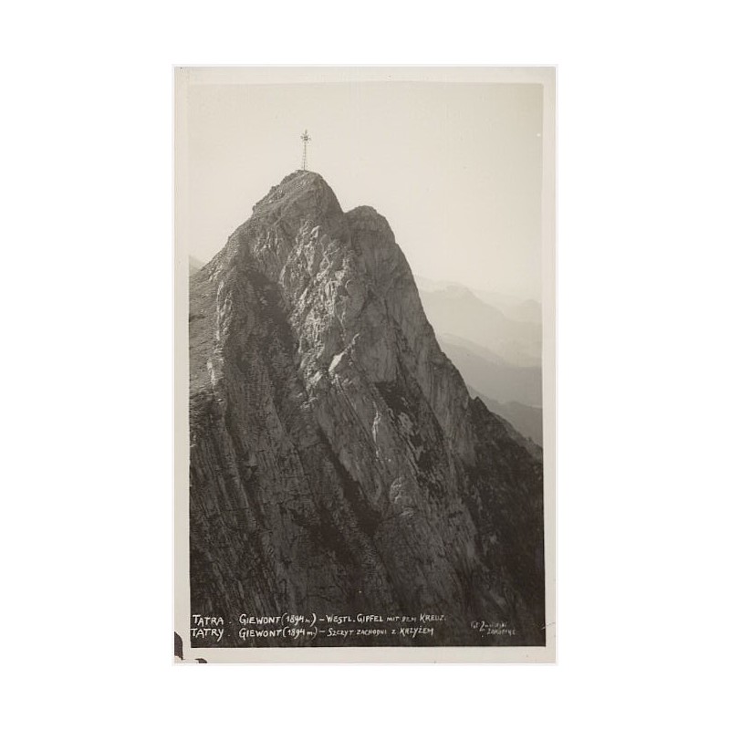 Tatra. Giewont (1894 m.) - Westl. Gipfel mit dem Kreuz. Tatry. Giewont (1894 m.) - Szczyt Zachodni z Krzyżem