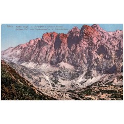 Tátra. Felkai völgy. A Gránátfal a sziléziai házzal. Felkaer Tal. Die Granatwand m. d. Schlesierhaus.