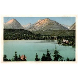 Vysoké Tatry - Štrbské Pleso, v pozadí Solisko, Patria a Velká Vysoká