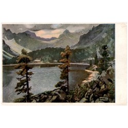 Popradské pleso dľa orig. E. Kosy. Leži v doline Mengusovskej 1513 m vysoko. Le lac de Poprad, situé à 1513 metres dans les Tatr