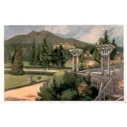Tatranská Lomnica dľa orig. E. Kosy. Klimatické lázne na romantickom úboči Vysokých Tatier. Les eaux Tatranská Lomnice dans les