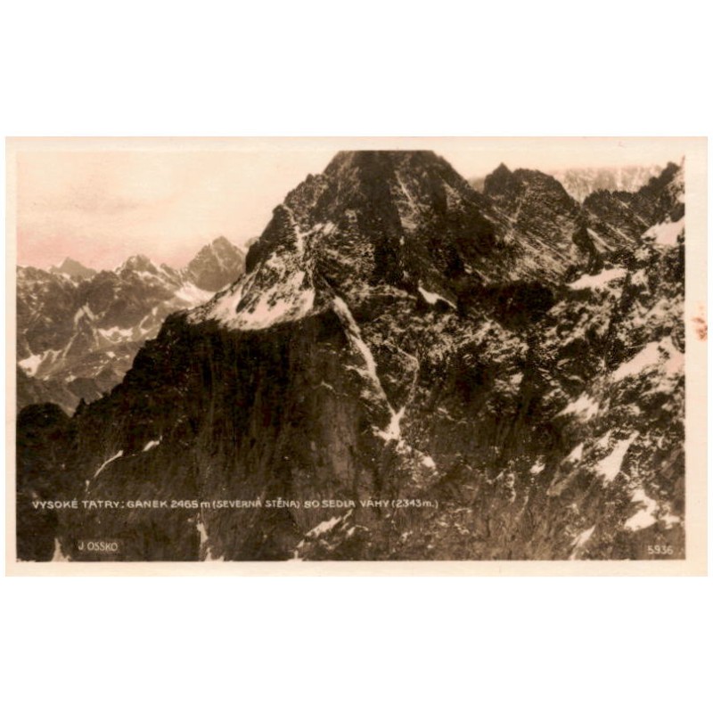 Vysoké Tatry: Ganek 2465 m (severná stěna) so sedla Vahy (2343 m.) 5936