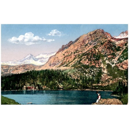 Popradské Pleso 1513 m. Kopky. Tatra štit 2565 m. Popper-See. Kopki. Tatra Spitze. Poprádi tó. Kopki. Tátra csúcs.