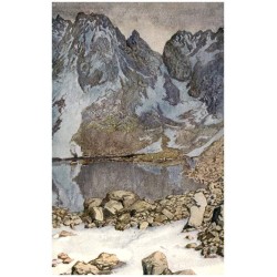 Otakar Štáfl: Vysoké Tatry. Žabi Pleso (1920 m nad mořem) a Žabi Kůň. (Cestou na Rysy.)