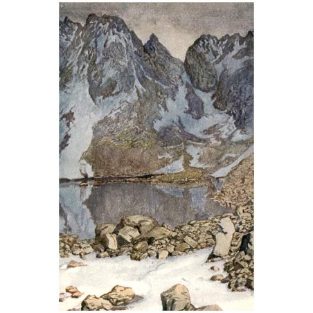 Otakar Štáfl: Vysoké Tatry. Žabi Pleso (1920 m nad mořem) a Žabi Kůň. (Cestou na Rysy.)