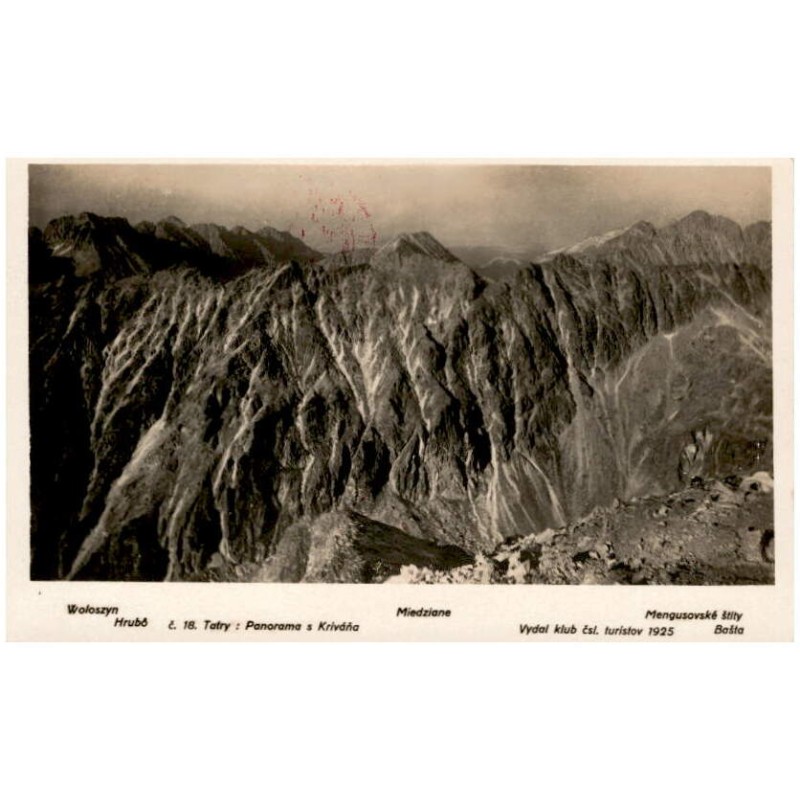 Panorama s Kriváňa. Wołoszyn. Hrubô. Miedziane. Mengusovské štíty. Bašta