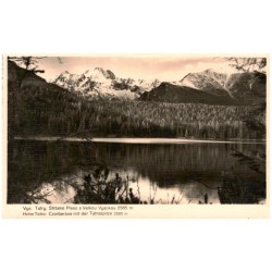 Vys. Tatry: Štrbské Pleso s Velkou Vysokou 2565 m. Hohe Tatra: Czorbersee mit der Tatraspitze 2565 m