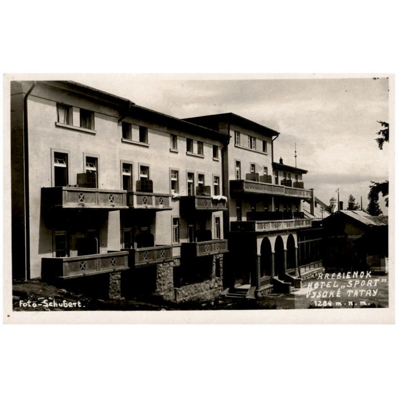 Hrebienok. Hotel "Sport" Vysoké Tatry 1284 m. n. m.