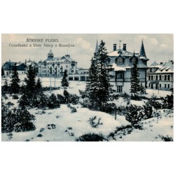 Štrbské Pleso. - Grandhotel a Dom Jiskry z Brandýsa.