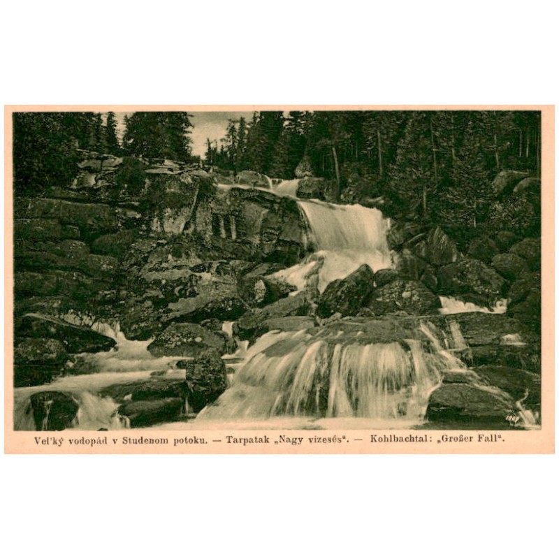 Veľký vodopád v Studenom potoku. - Tarpatak "Nagy vizesés". - Kohlbachtal: "Großer Fall". 1909