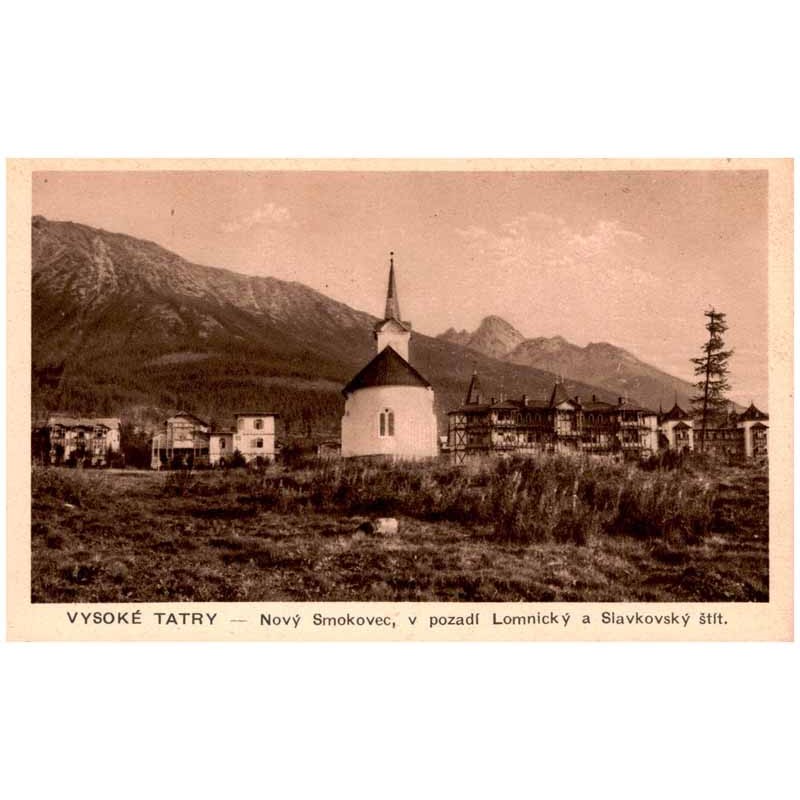 Vysoké Tatry - Nový Smokovec, v pozadí Lomnický a Slavkovský štít.