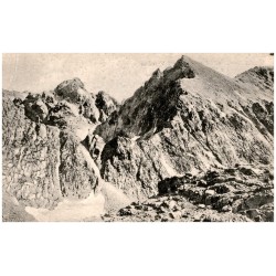 Poľské sedló a malá Vysočina 2203 m, 2425 m. Polnischer Kamm und die kleine Visoka 2203-2425 m. Lengyelnyereg és a kis Viszoka 2