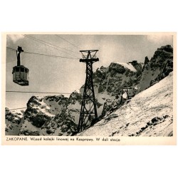 Zakopane. Wjazd kolejki linowej na Kasprowy. W dali stacja