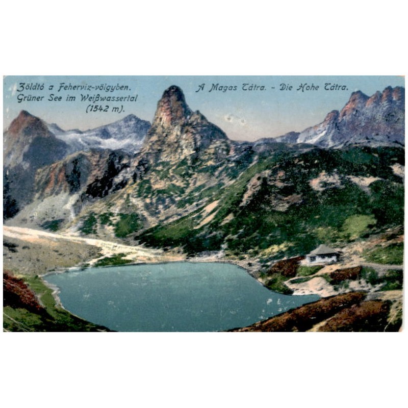 Zöldtó a Feherviz-völgyben. Grüner See im Weißwassertal (1542 m). / Rewers: Zelené pleso v doline bielej vody