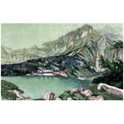 Jára Sedláček: Tatry - Tátra. Popradské jazero, 1513 m. Popper-See, 1513 m. Poprádi-tó, 1513 m