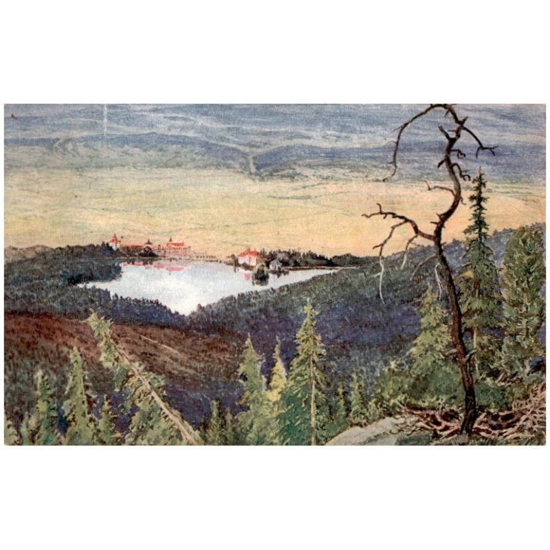 Ot. Štáfl: Tatry. Štrbské Pleso: Pohled na "Štrbské jezero" a "Hotel Štrba" z "Patrie".