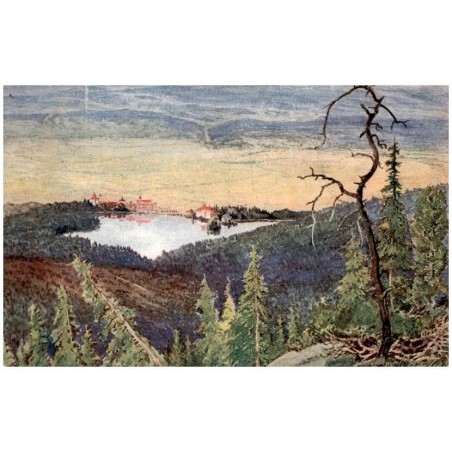 Ot. Štáfl: Tatry. Štrbské Pleso: Pohled na "Štrbské jezero" a "Hotel Štrba" z "Patrie".