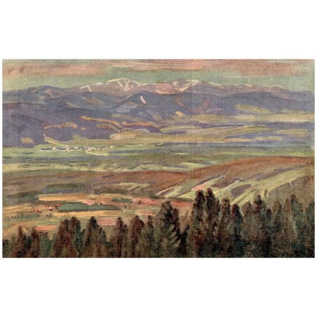 Výhled od Štrbského plesa na nizké Tatry.