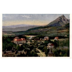 Tatranská Lomnica dľa orig. E. Kosy. Klimatické lázne vo Vys. Tatrách z Grandhotelu. Les eaux Tatranská Lomnice dans les Hautes