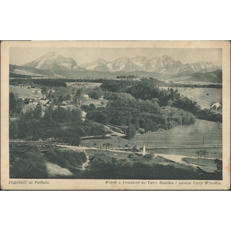 Poronin na Podhalu. Widok z Łosiówek na Tatry Bielskie i spiskie Tatry Wysokie. Nr. 177. Fot. T. S. Zwoliński [...]
