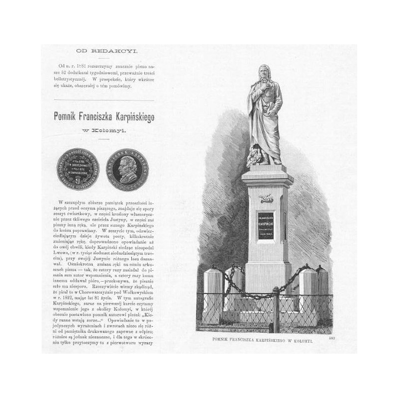 Pomnik Franciszka Karpińskiego w Kołomyi / "POMNIK FRANCISZKA KARPIŃSKIEGO W KOŁOMYI. 582"