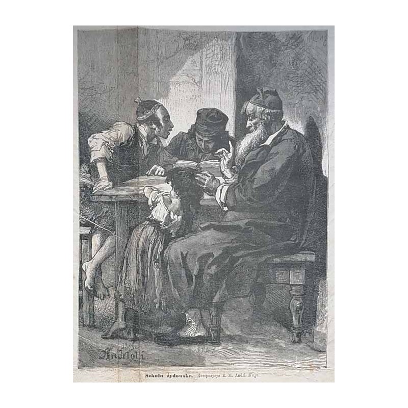 "Szkoła żydowska. Kompozycja E. M. Andriolli'ego."