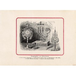 Jasna Góra. Skarbiec / 7.(c) "Pamiątki ze Skarbca: 1. Krzyż srebrny Zygmunta I., 2. Monstrancya srebrna tegoż, 3. Monstrancya z