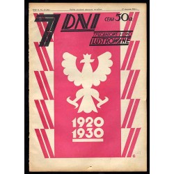 7 Dni. Tygodniowe pismo ilustrowane. R. 2 (1930). Nr 33 (82) (17 sierpnia 1930) / okładka autorstwa Leona Chejfeca