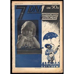 7 Dni. Tygodniowe pismo ilustrowane. R. 2 (1930). Nr 34 (88) (24 sierpnia 1930) / okładka z fotomontażem "Psia pogoda..."