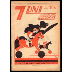 7 Dni. Tygodniowe pismo ilustrowane. R. 2 (1930). Nr 39 (88) (28 września 1930) / okładka "Kasztan czy kary" Jerzego Radlicza /