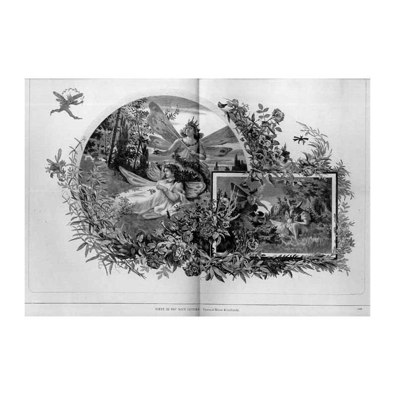 Sceny ze Snu nocy letniej. Rysował Miłosz Kotarbiński. 1490 / "SCENY ZE SNU NOCY LETNIÉJ. Rysował Miłosz Kotarbiński. 1490"