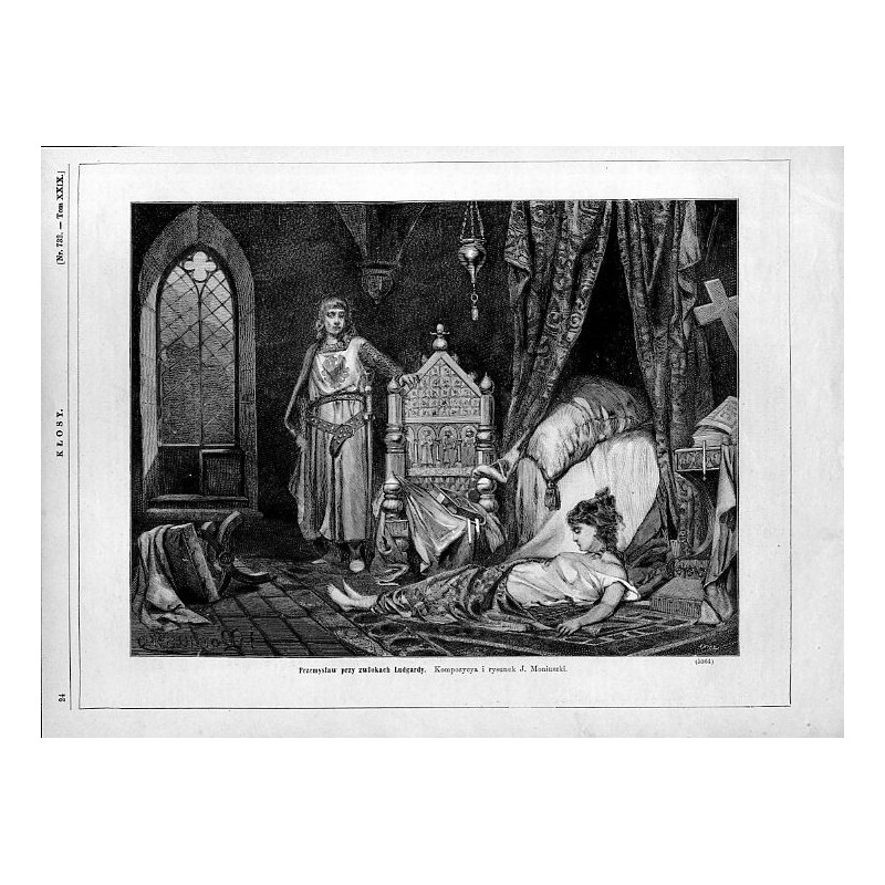 "Przemysław przy zwłokach Ludgardy. Kompozycya i rysunek J. Moniuszki. (5364)"