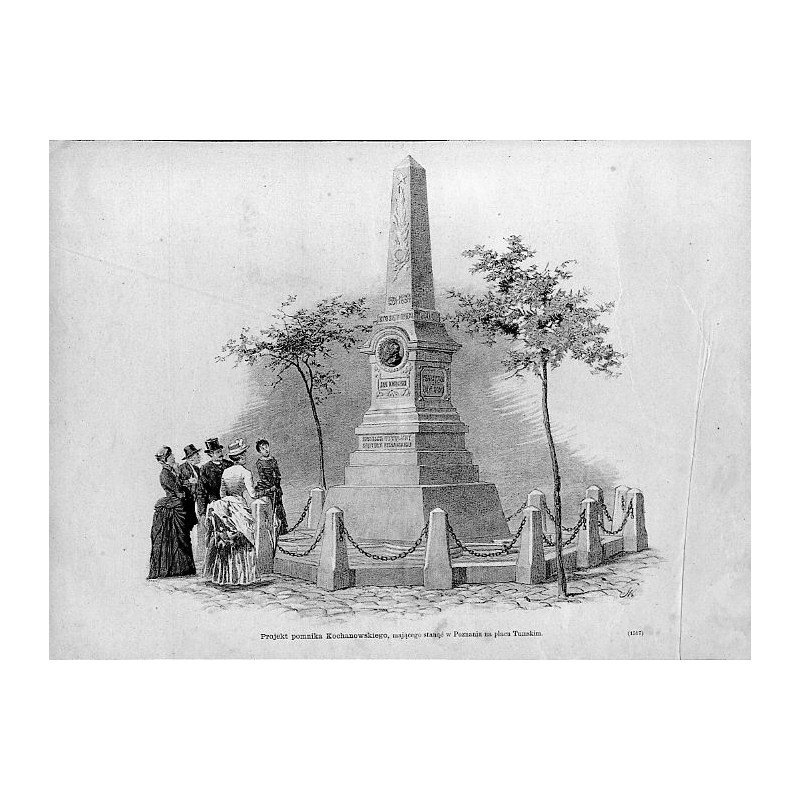 "Projekt pomnika Kochanowskiego, mającego stanąć w Poznaniu na placu Tumskim. (1517)"