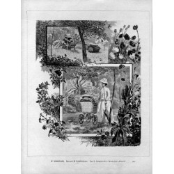 W ogrodzie / "W OGRODZIE. Rysunek M. Kotarbińskiego. Ryt. E. Gorazdowski w Drzeworytni "Kłosów". 7368"
